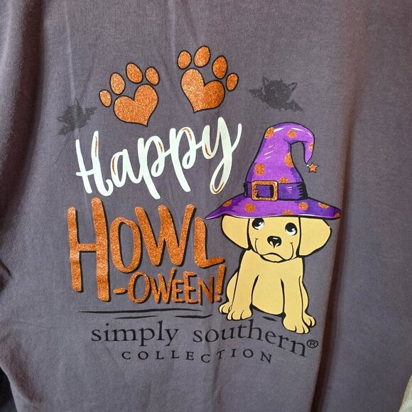 Simply Southern Long-Sleeved Tee "Happy Howl-oween" Size Youth Large - Picture 3 of 8